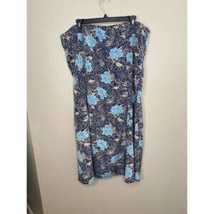 Vintage Kathie Lee Blue Skirt Womans 20W Floral Paisley Polyester c1990s